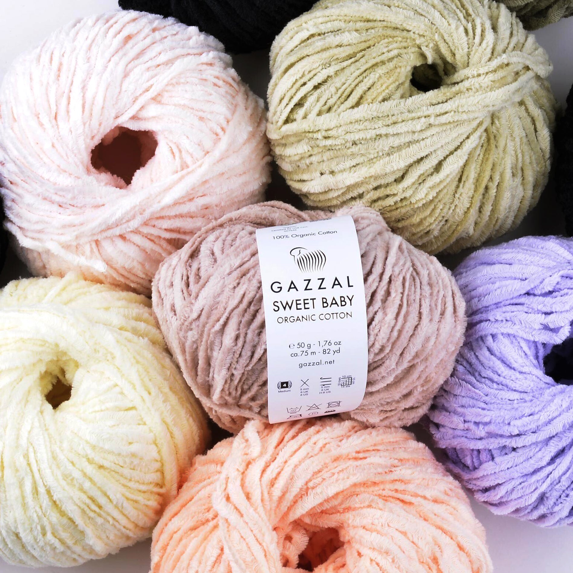 Gazzal Sweet Baby Organic Cotton Hand Knitting Yarn , Beige – 2612