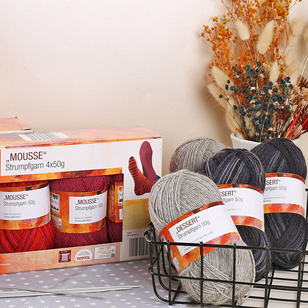 Createlli 4 Skeins Socks Yarn, Variegated - 002