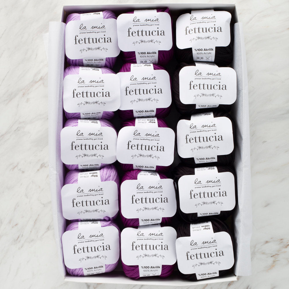 La Mia Fettucia Yarn Gift Set, Violet