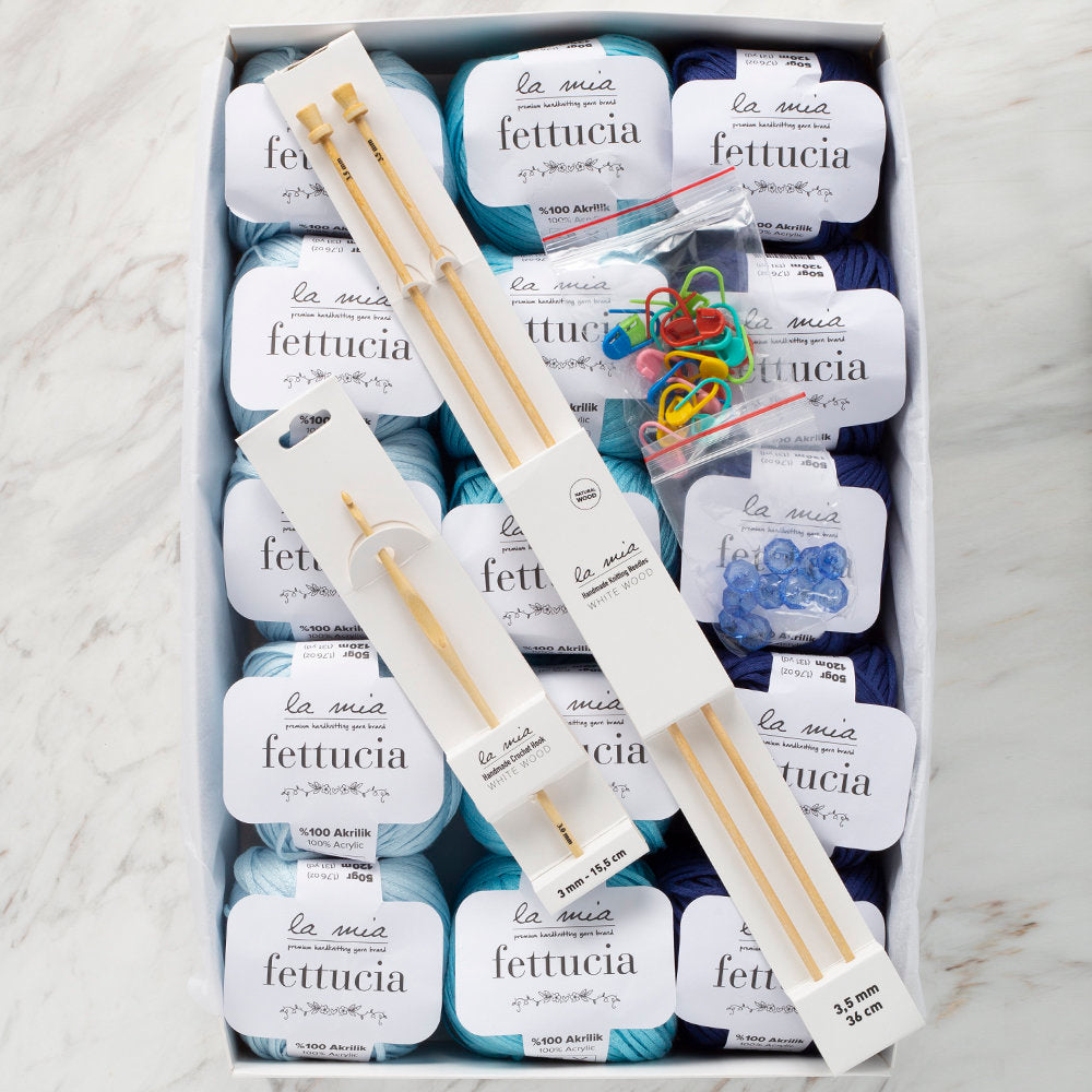 La Mia Fettucia Yarn Gift Set, Anemone