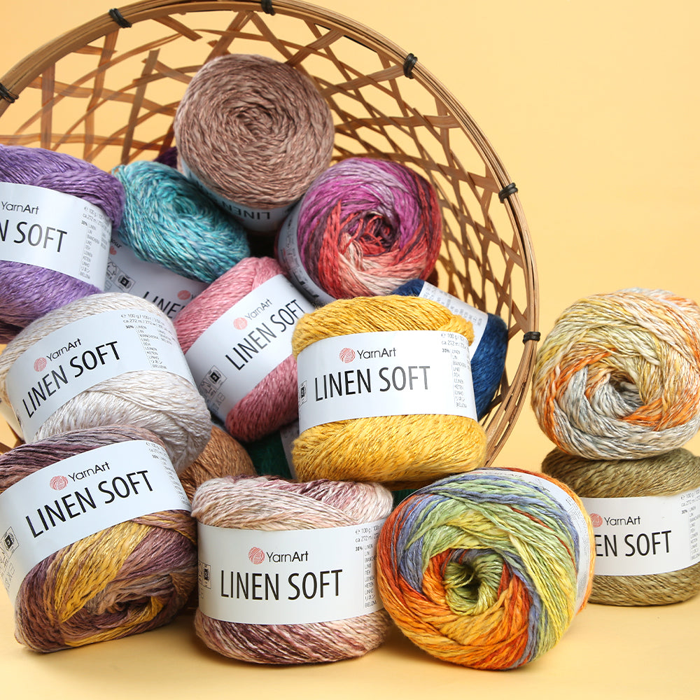 YarnArt Linen Soft Hand Knitting Yarn ,Variegated 7408