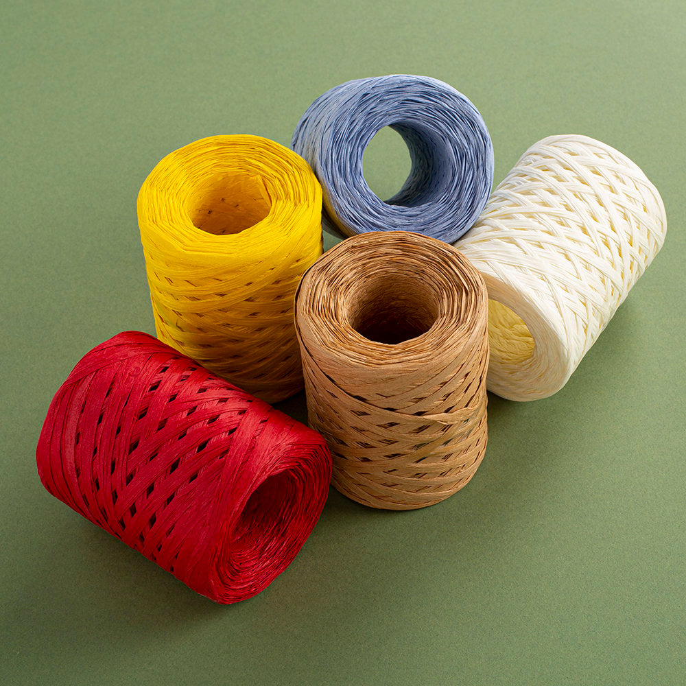 Loren Natural Raffia Paper Yarn, Yellow - 9