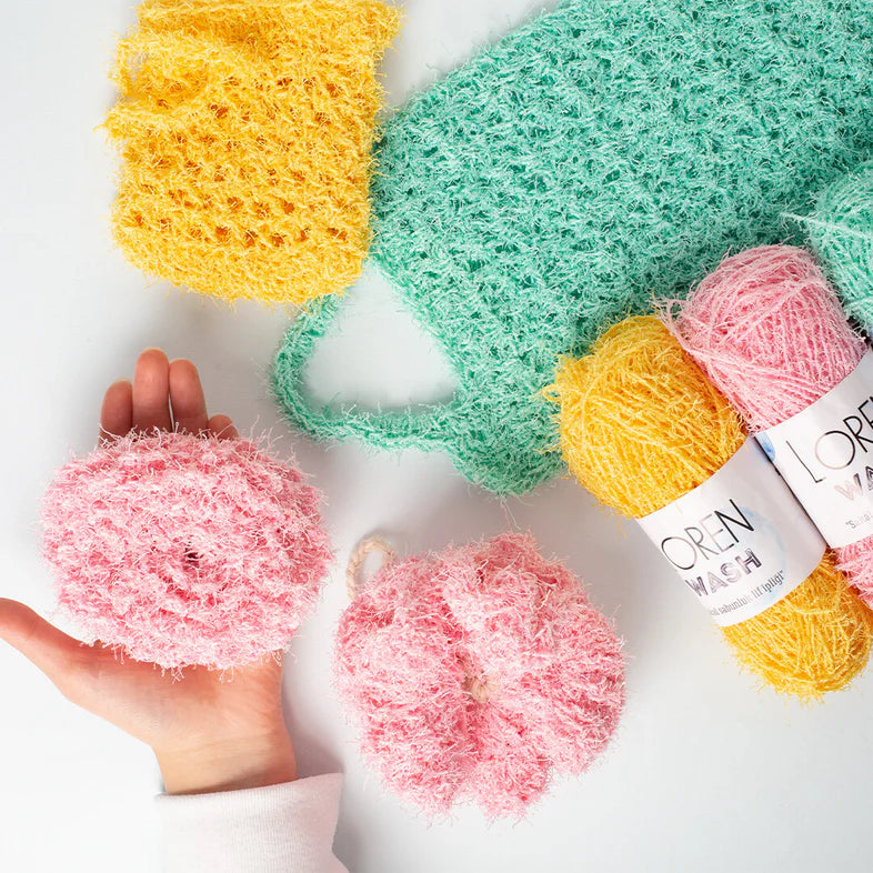 Loren Wash Knitting Yarn, Pink - R103