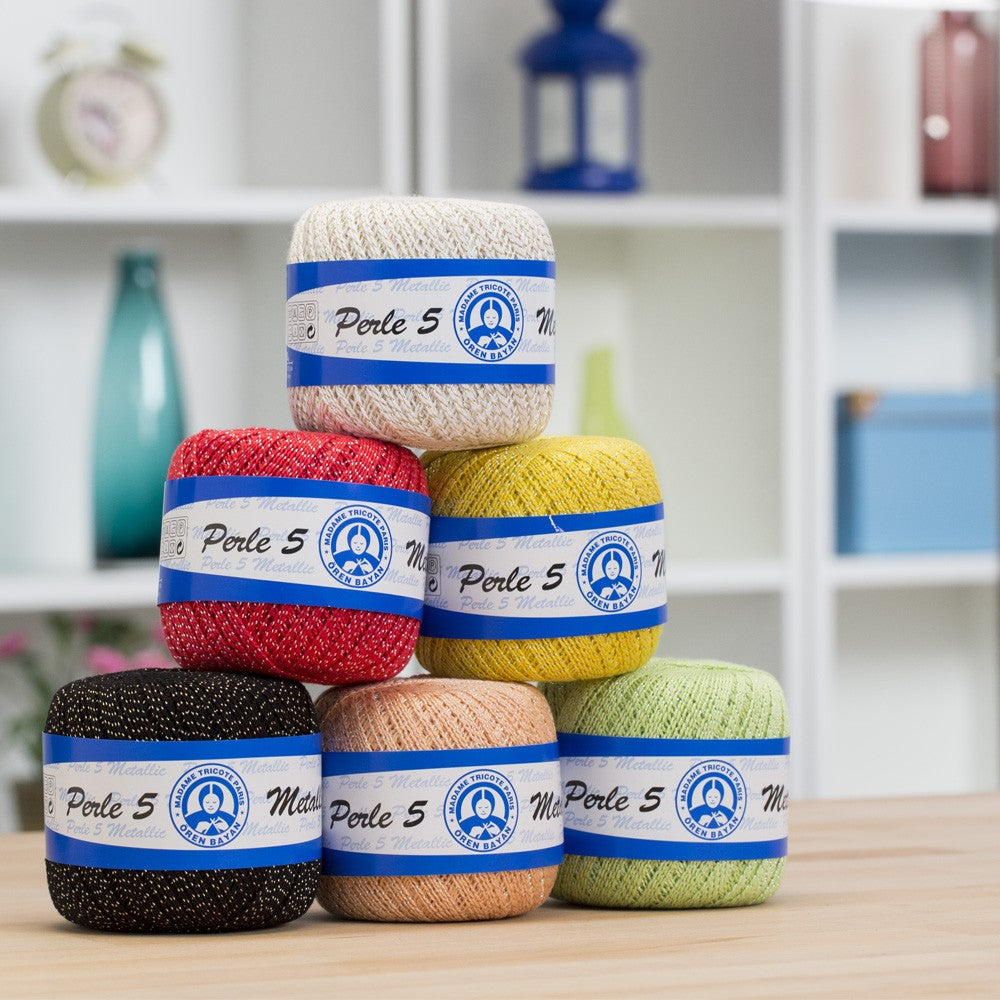 Madame Tricote Paris No: 5 Perle Metalic Lace Thread, Variegated - 0013