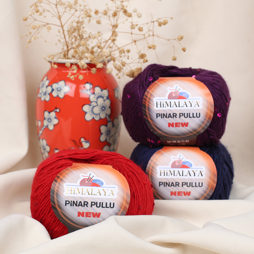 Himalaya Pınar Pullu Hand Knitting Yarn , Red - 61205