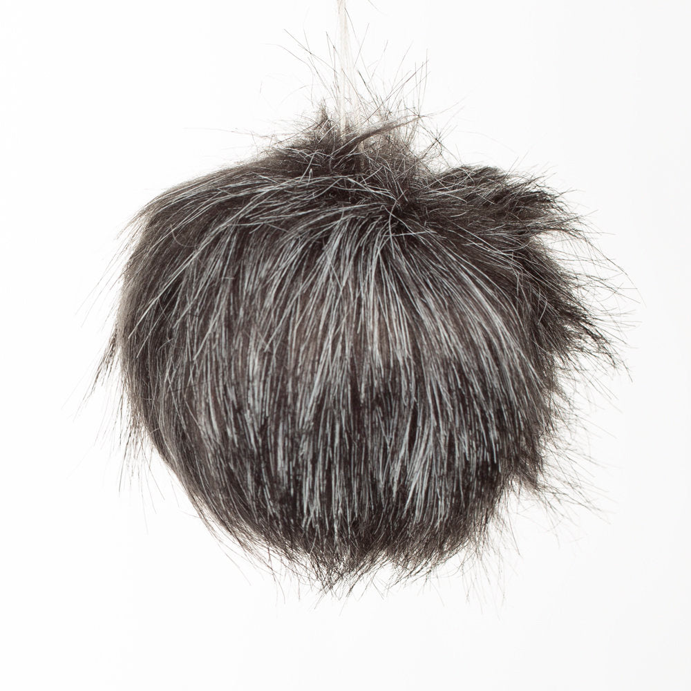 Loren Faux Fur Pom Pom, Multi Black