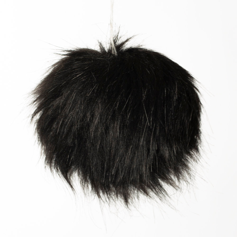 Loren Faux Fur Pom Pom, Black