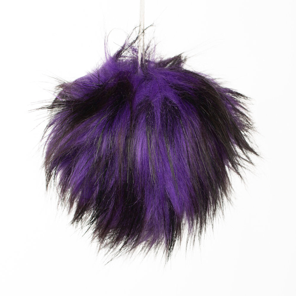 Loren Faux Fur Pom Pom, Multi Purple