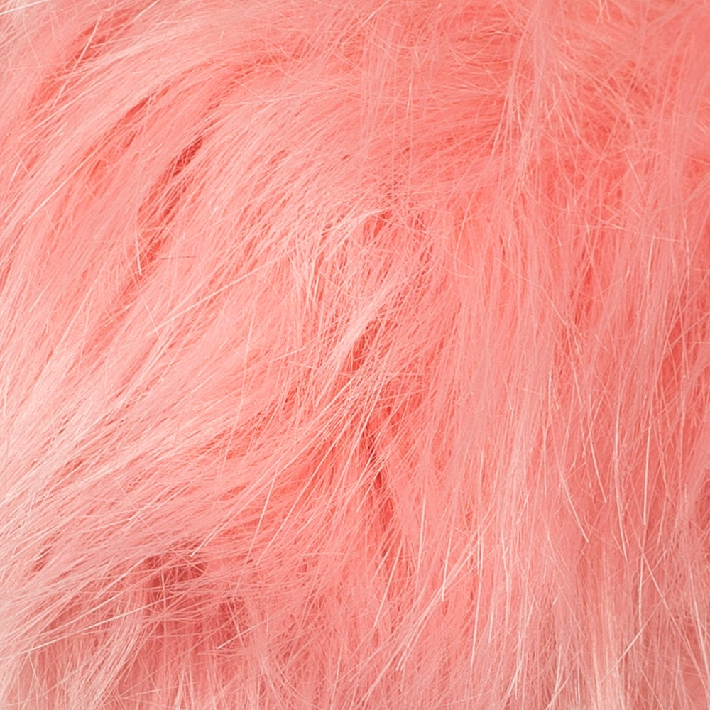 Loren Faux Fur Pom Pom, Pinkish Orange