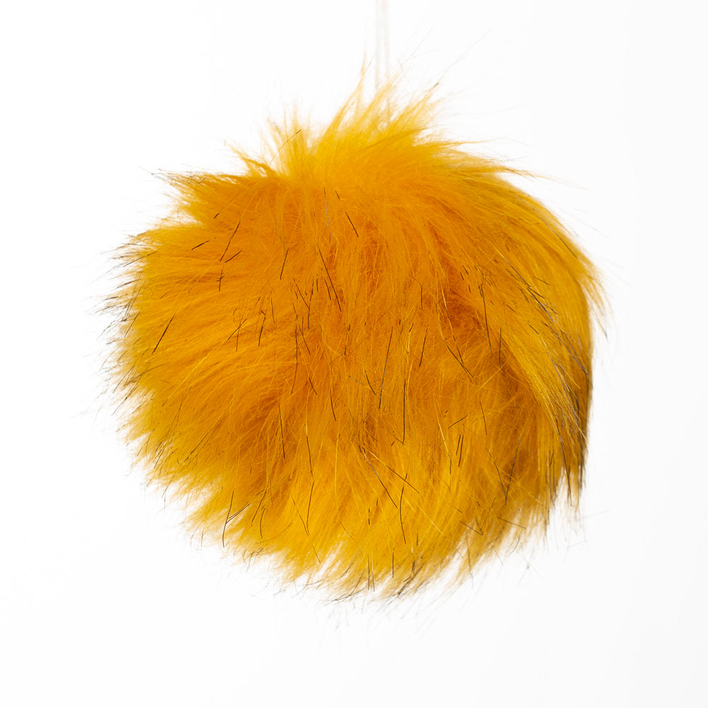 Loren Faux Fur Pom Pom, Honey Brown