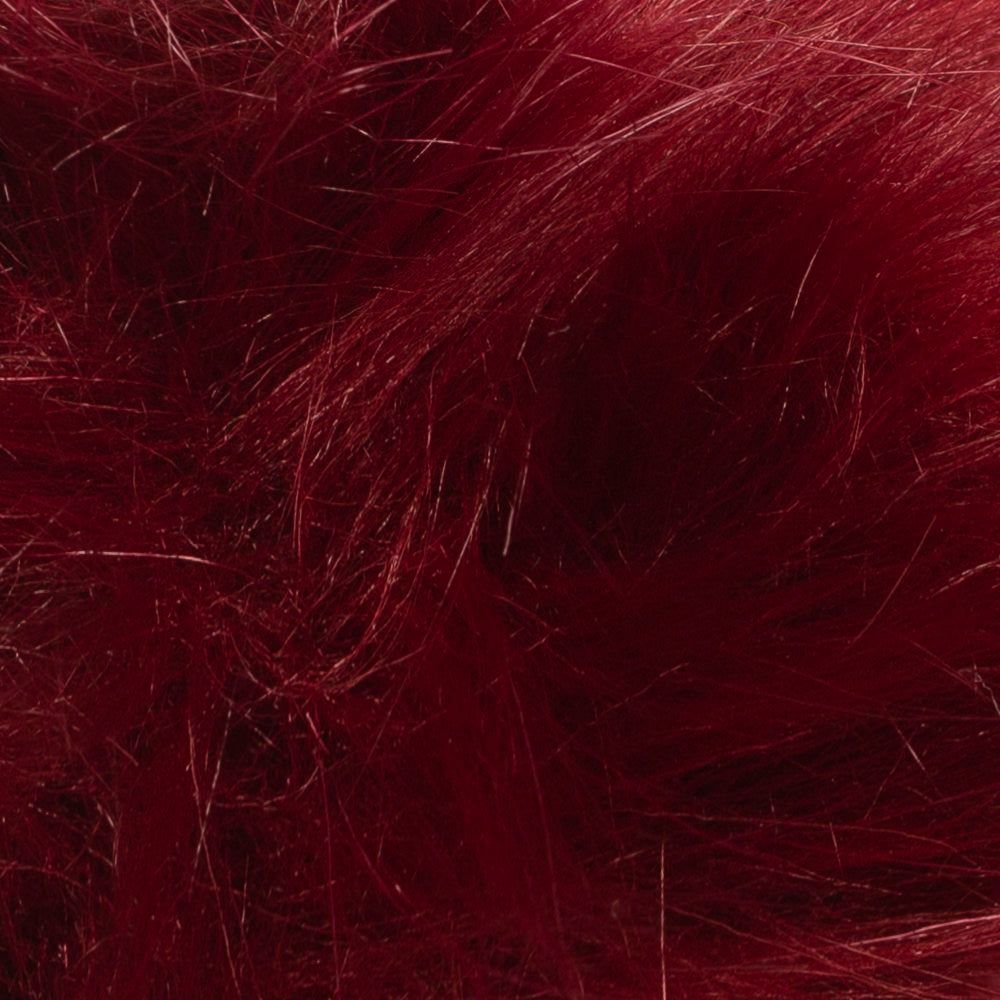 Loren Faux Fur Pom Pom, Claret Red