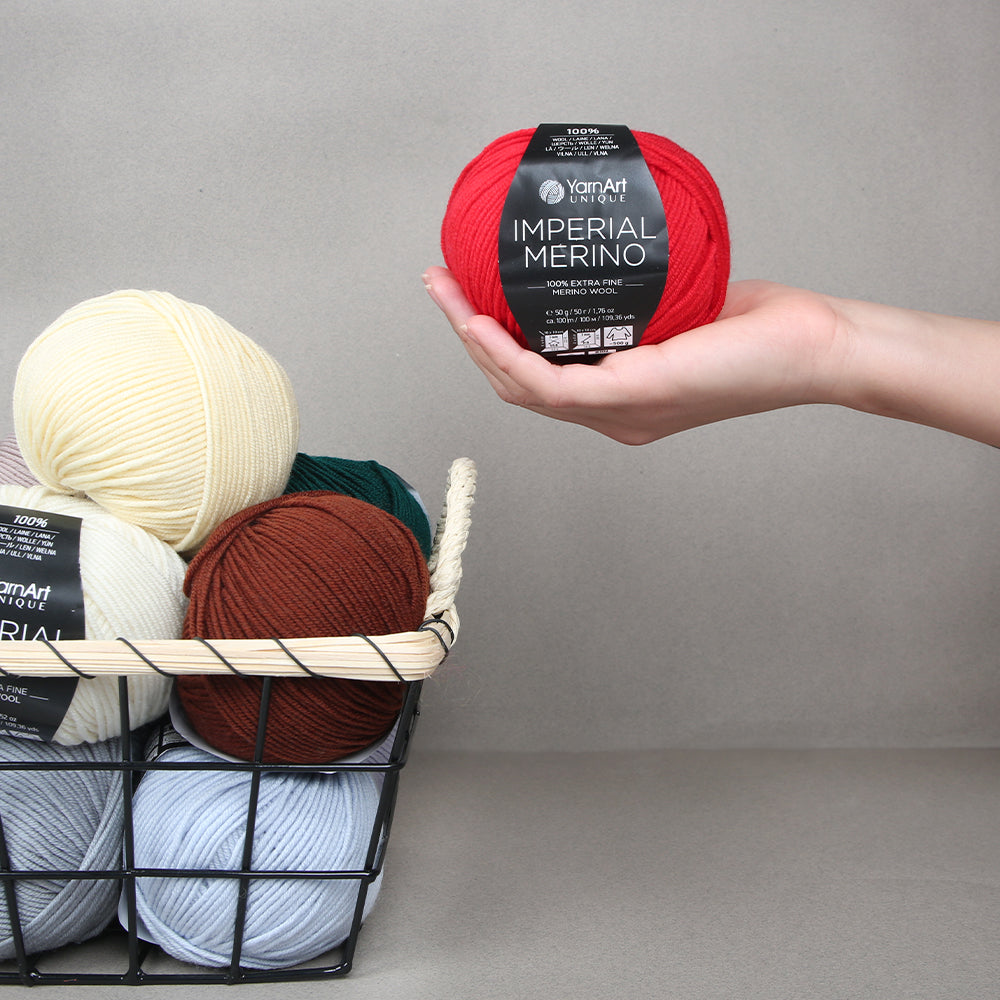 YarnArt IMPERIAL MERINO Knitting Yarn, Red - 3345