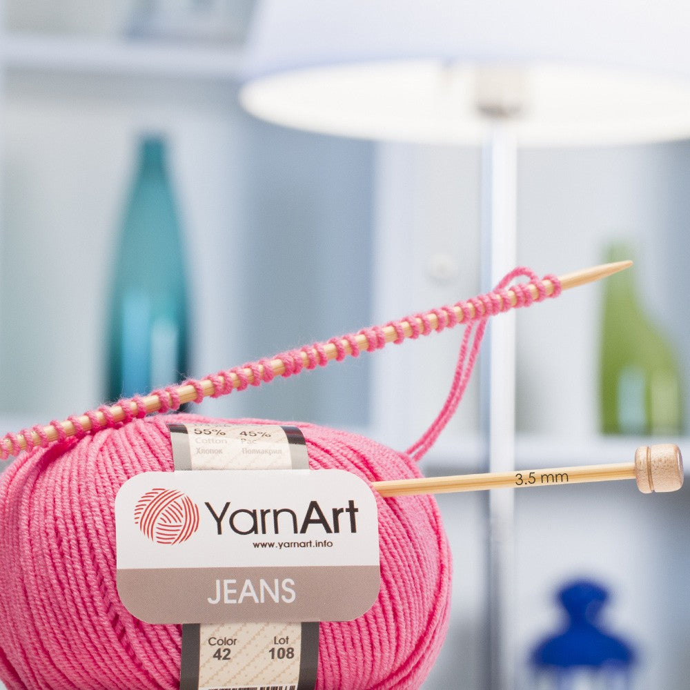 YarnArt Jeans Knitting Yarn, Pink - 59