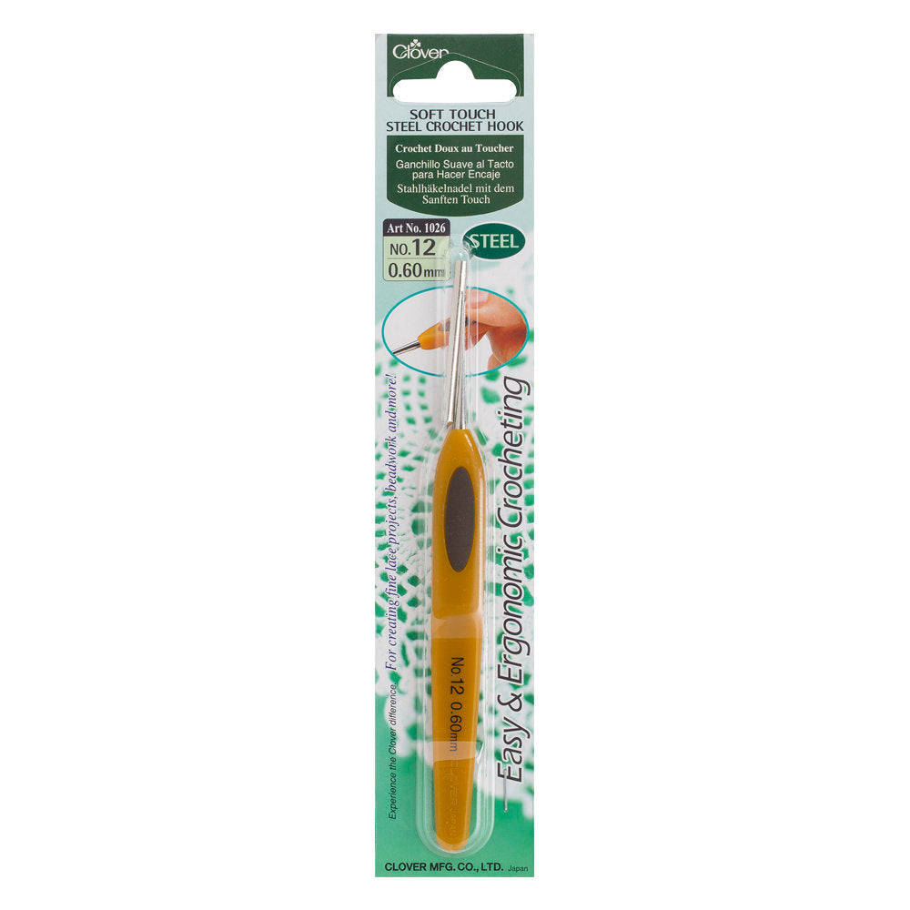 Clover Soft Touch No:12 0.60 mm Ergonomic Steel Crochet Hook - 1026