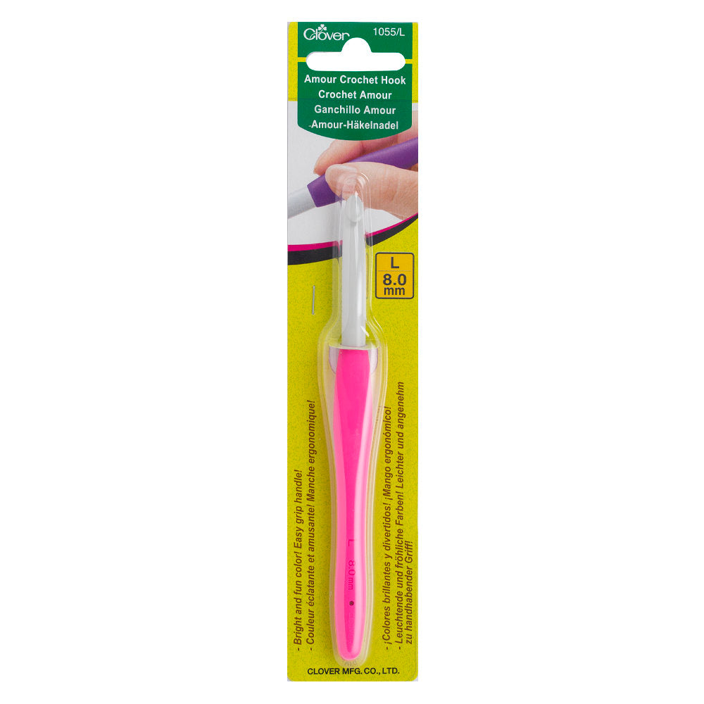 Clover Amour 8 mm Crochet Hook, Pink - 1055