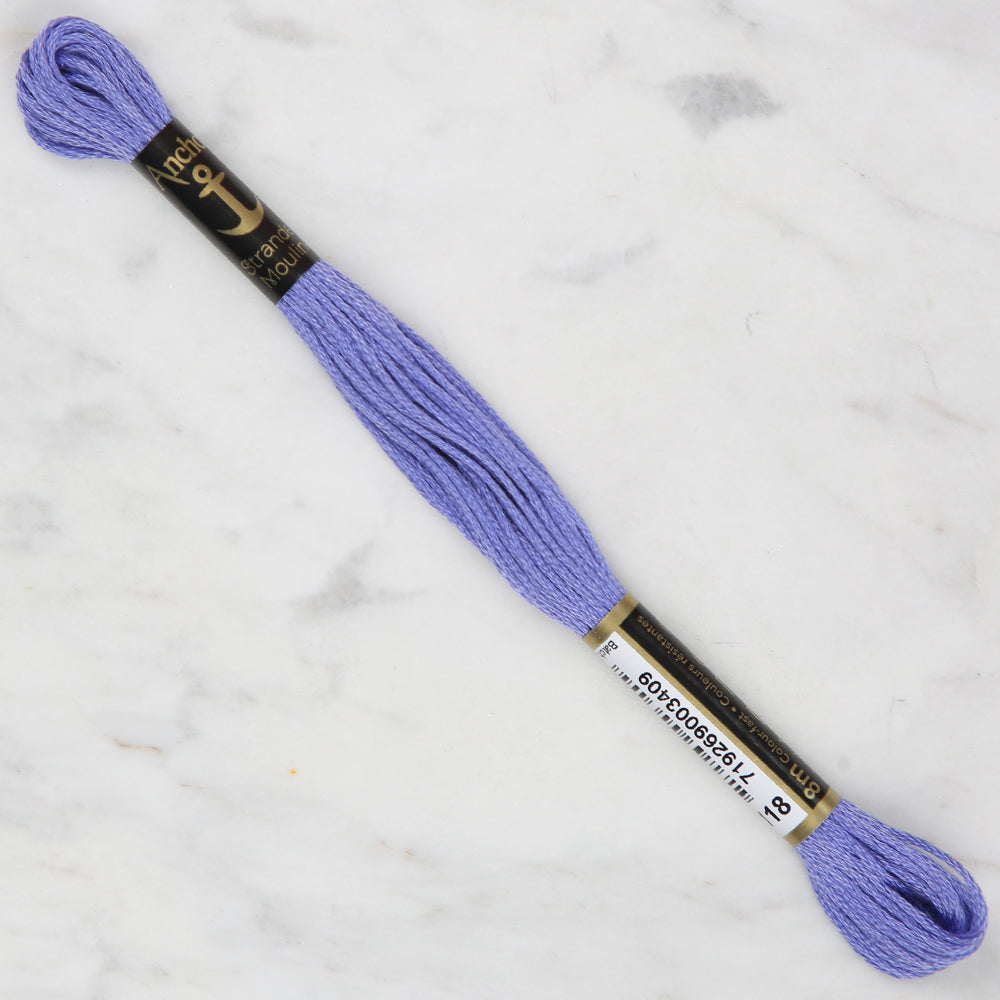 Anchor Stranded Mouline Embroidery Thread, 8m, Blue - 0118
