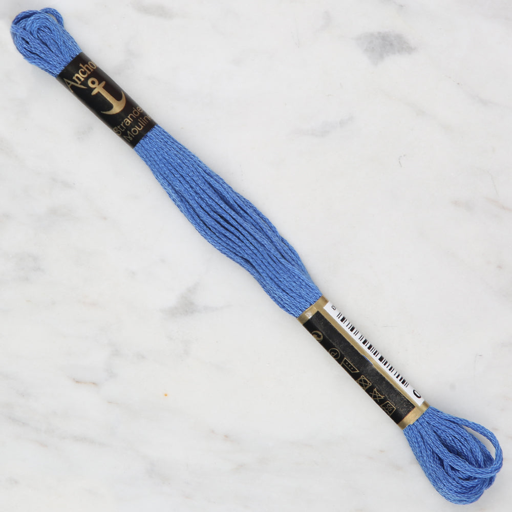 Anchor Stranded Mouline Embroidery Thread, 8m, Blue - 0142