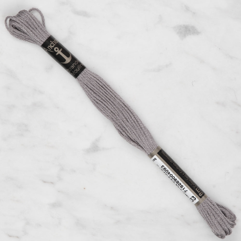Anchor Stranded Mouline Embroidery Thread, 8m, Grey - 0233
