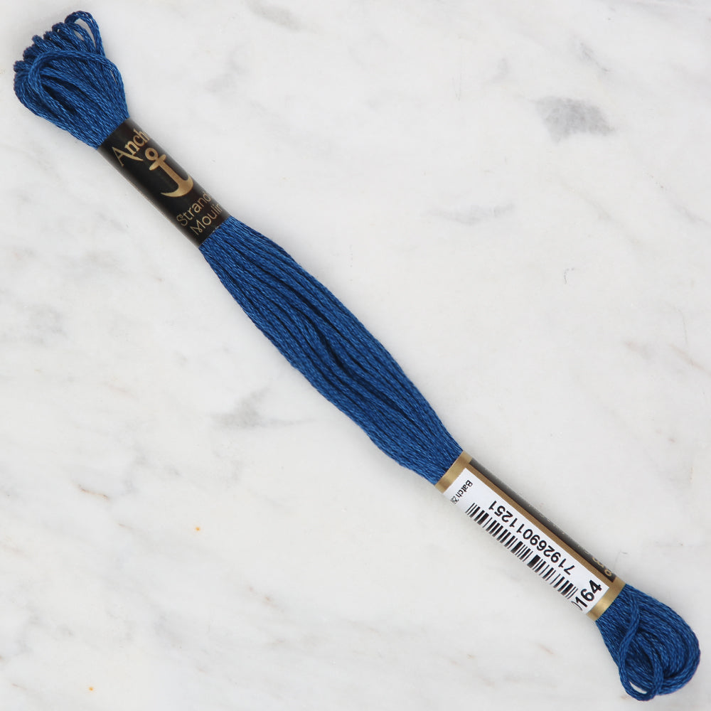 Anchor Stranded Mouline Embroidery Thread, 8m, Blue - 0164