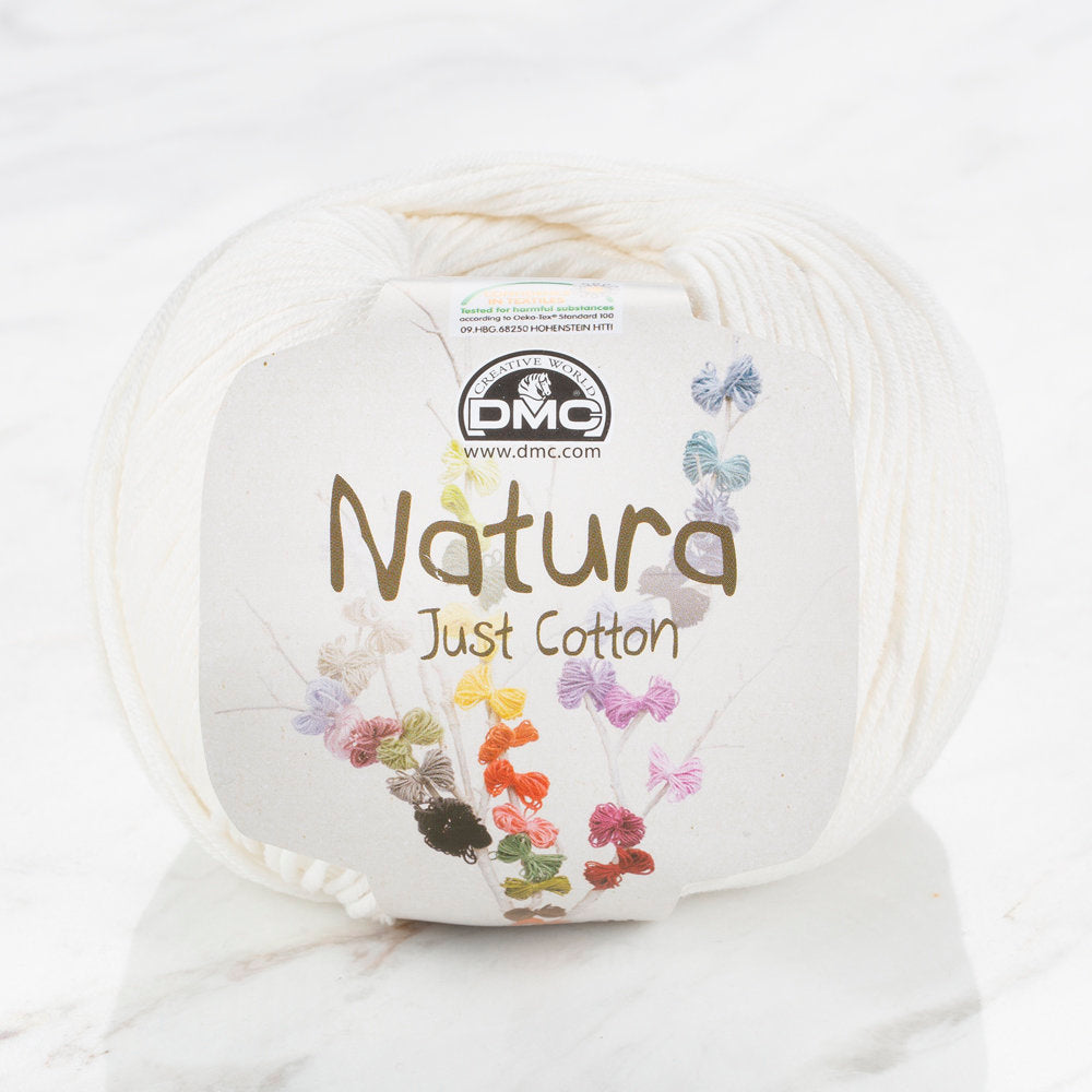 DMC Natura Just Cotton Knitting Yarn, White - N02