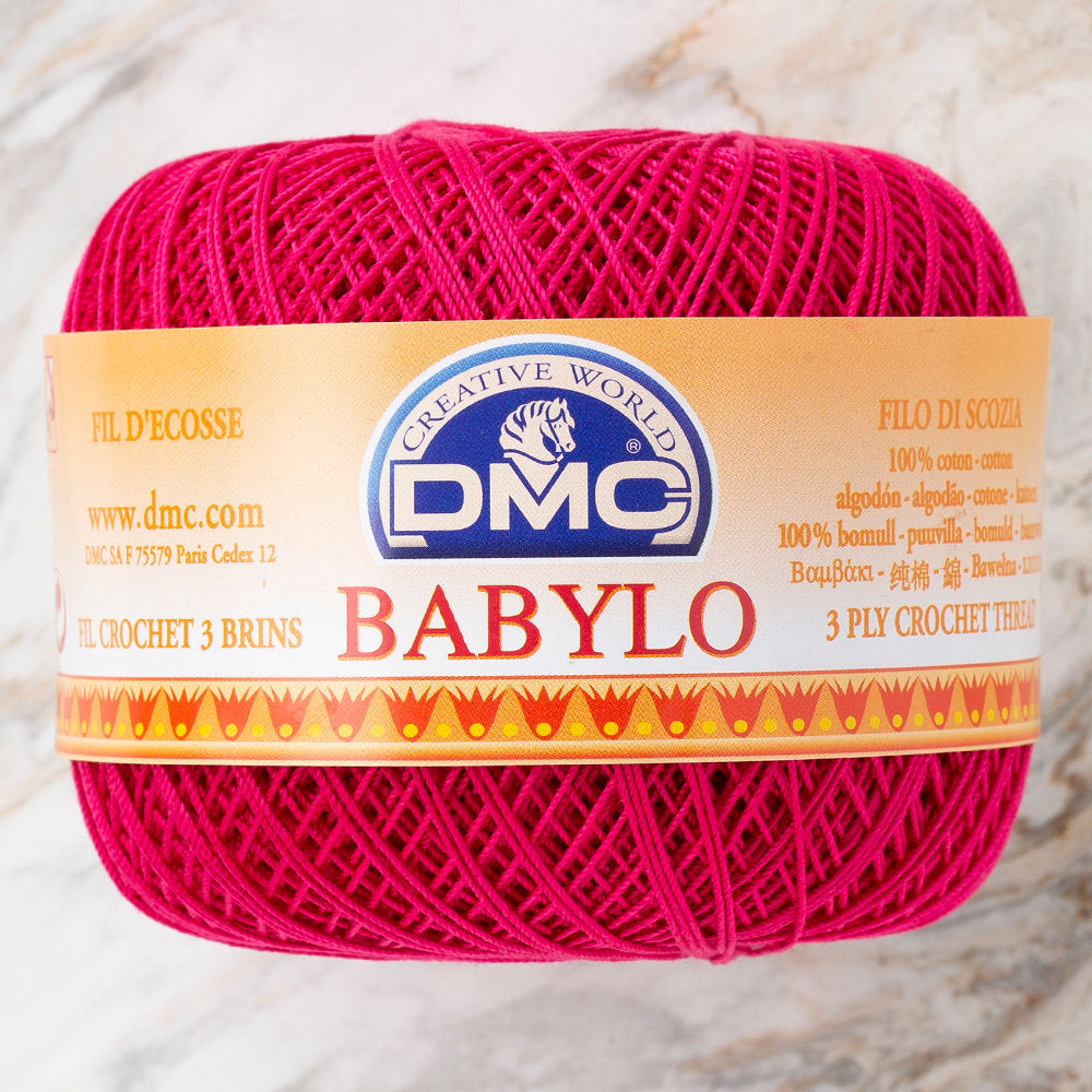 DMC Babylo 50gr Cotton Crochet Thread No:10, Fuchsia - 600