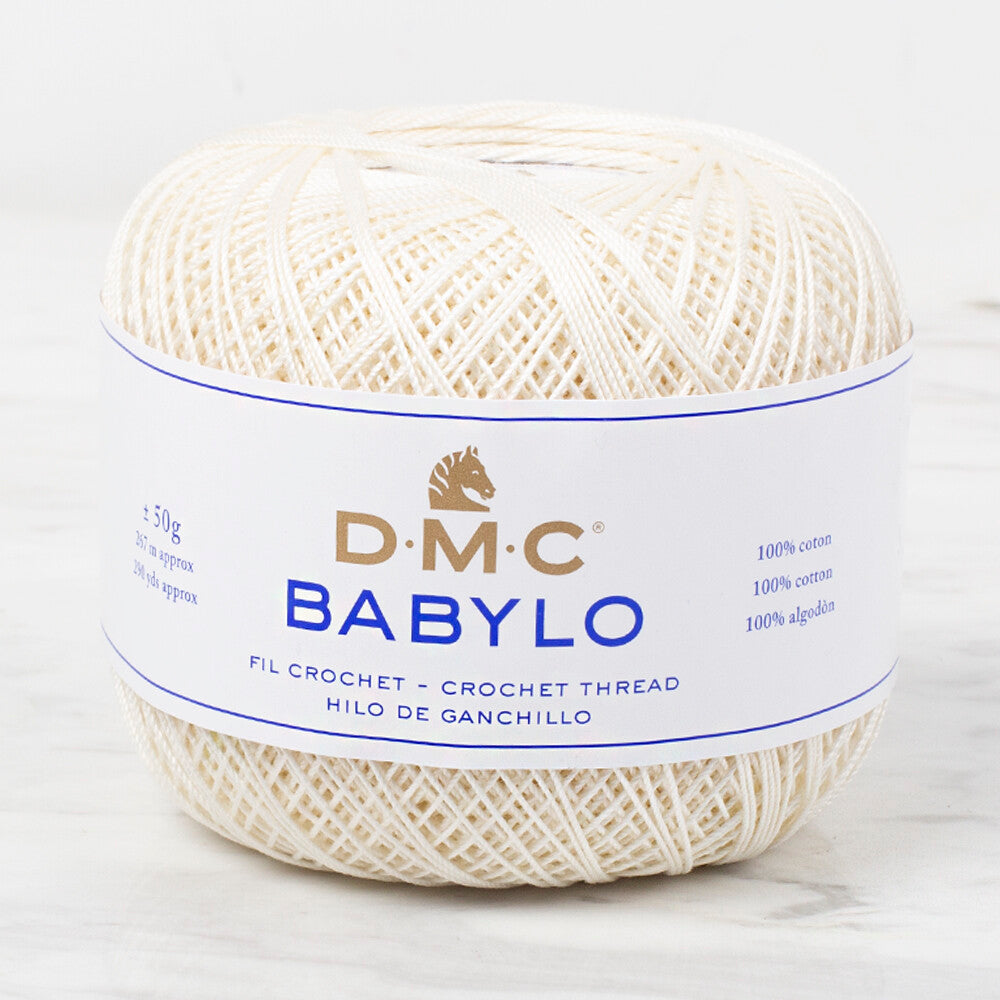DMC Babylo No:10 50g Mercerized Cotton Crochet Thread, Ecru - 3865