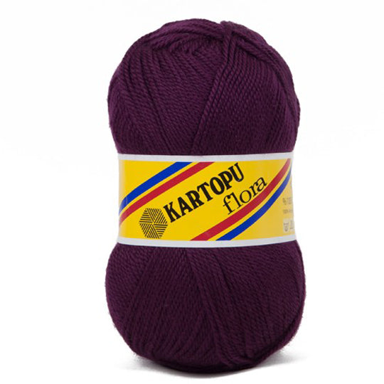 Kartopu Flora Knitting Yarn, Dark Purple - K729