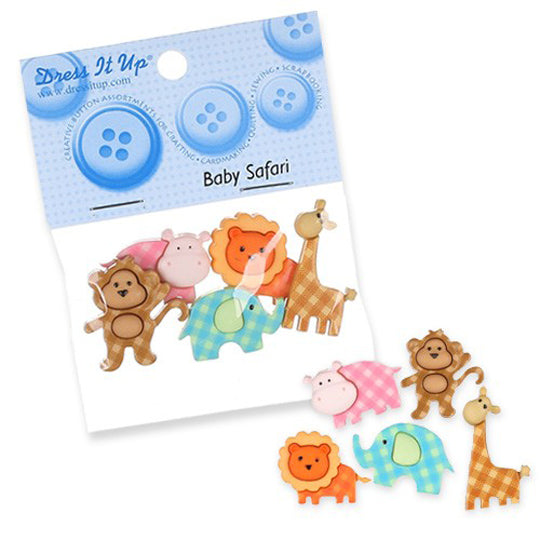 Dress It Up Creative Button Assortment, Baby Safari - 6962