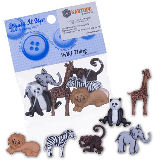 Dress It Up Creative Button Assortment, Wild Animals - 3600