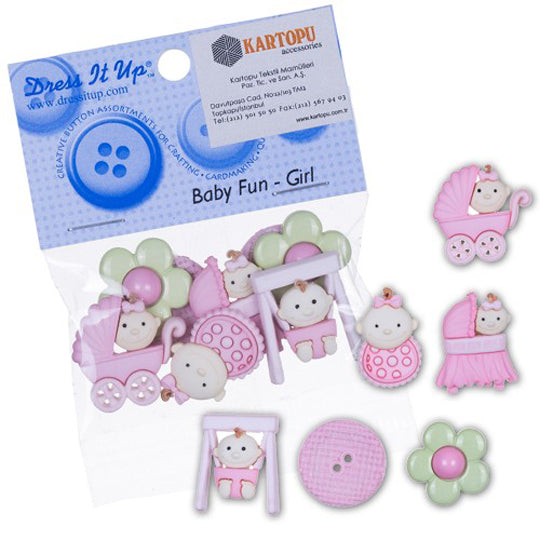 Dress It Up Creative Button Assortment, Baby Fun, Girl - 5195
