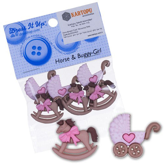 Dress It Up Creative Button Assortment, Horse&Buggy Girl - 5824