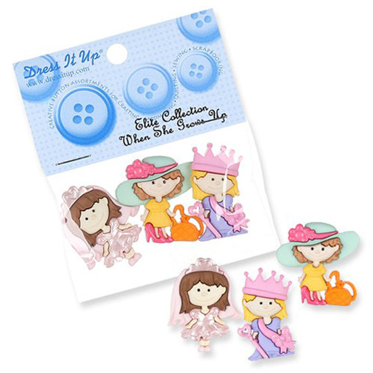 Dress It Up Creative Button Assortment, When she grow up - 6548