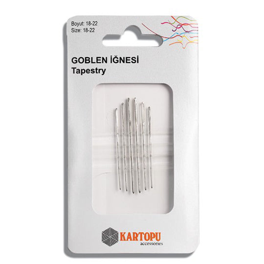 Kartopu 6-Piece Silver Tapestry Hand Needles Nr. 18-22 - K002.1.0006