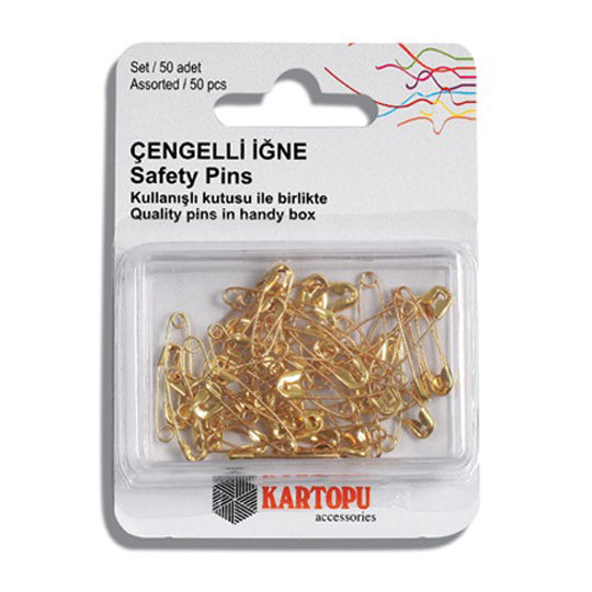 Kartopu 50-Piece Golden, Safety Pins, Gold Colour - K002.1.0030