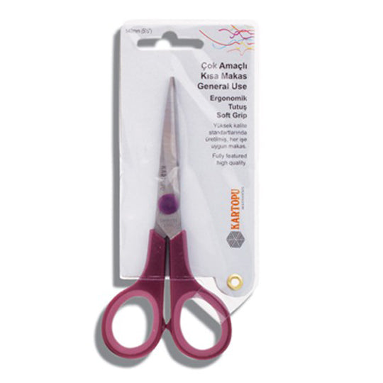 Kartopu General Use Scissors, Short, Soft Grip, Claret - K006.1.0001