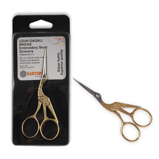 Kartopu Embroidery Stork Scissors, Long Blade - K006.1.0009