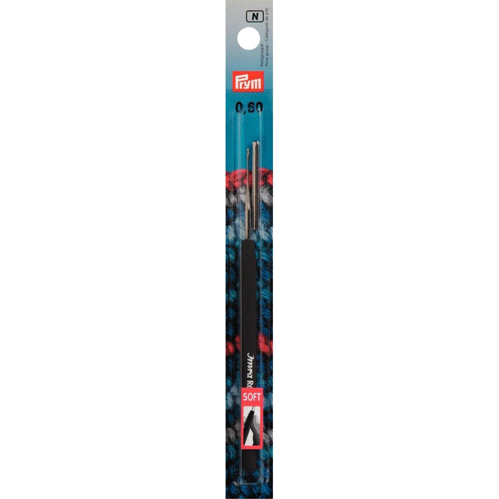 PRYM No:20 0.6 mm Steel Crochet Hook for Thread with Soft Handle - 175