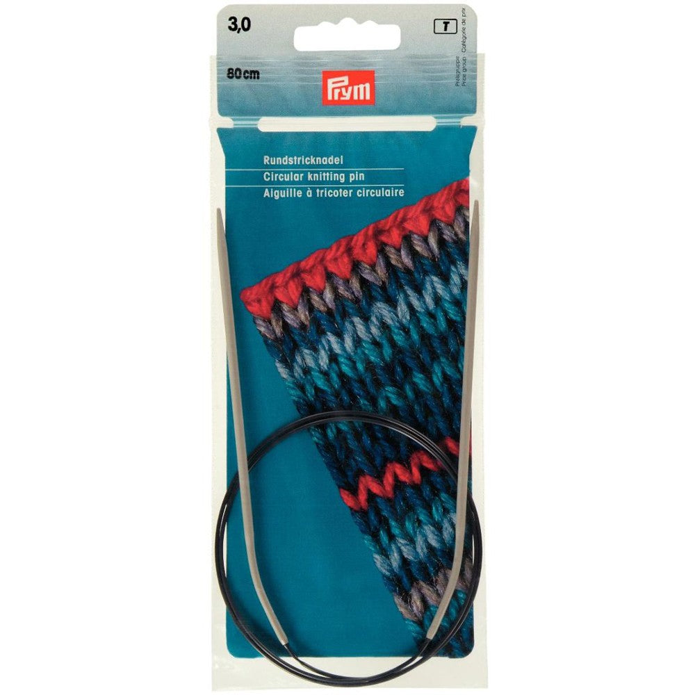 PRYM 3 mm 80 cm Aluminium Circular Knitting Needle- 211234