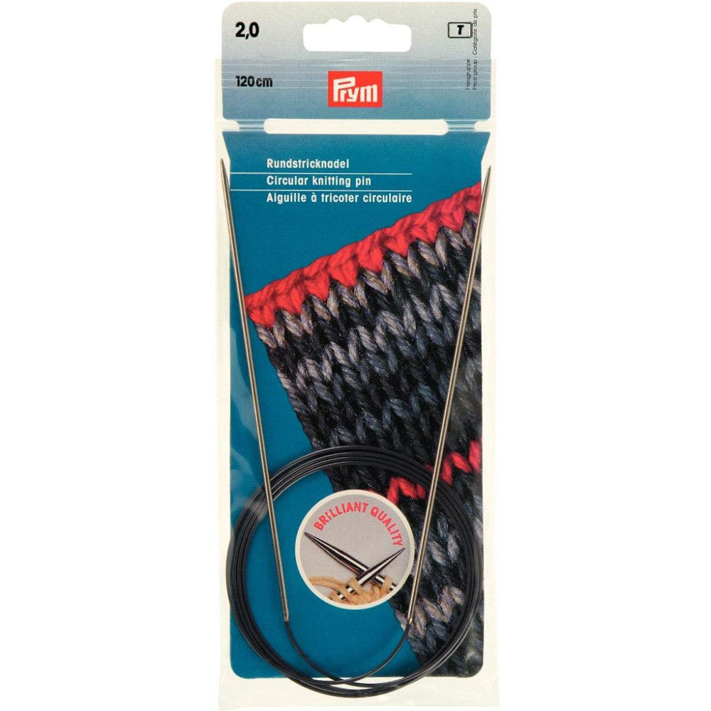 PRYM 2 mm 120 cm Brass Circular Knitting Needle - 212107