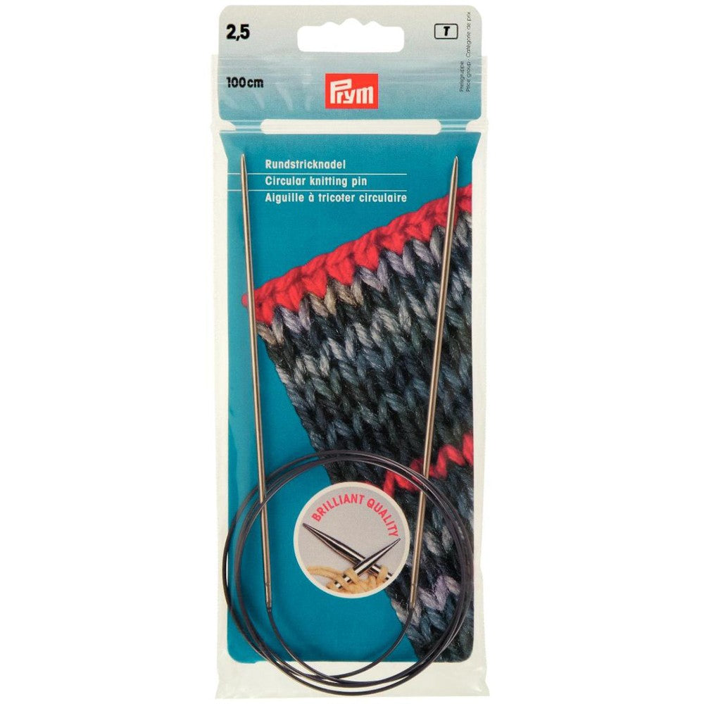 PRYM 2.5 mm 100 cm Brass Circular Knitting Needle - 21211