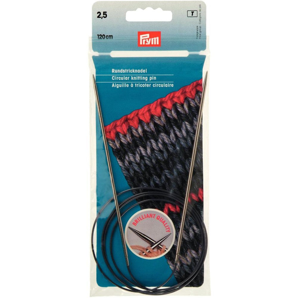 PRYM 2.5 mm 120 cm Brass Circular Knitting Needle - 21211