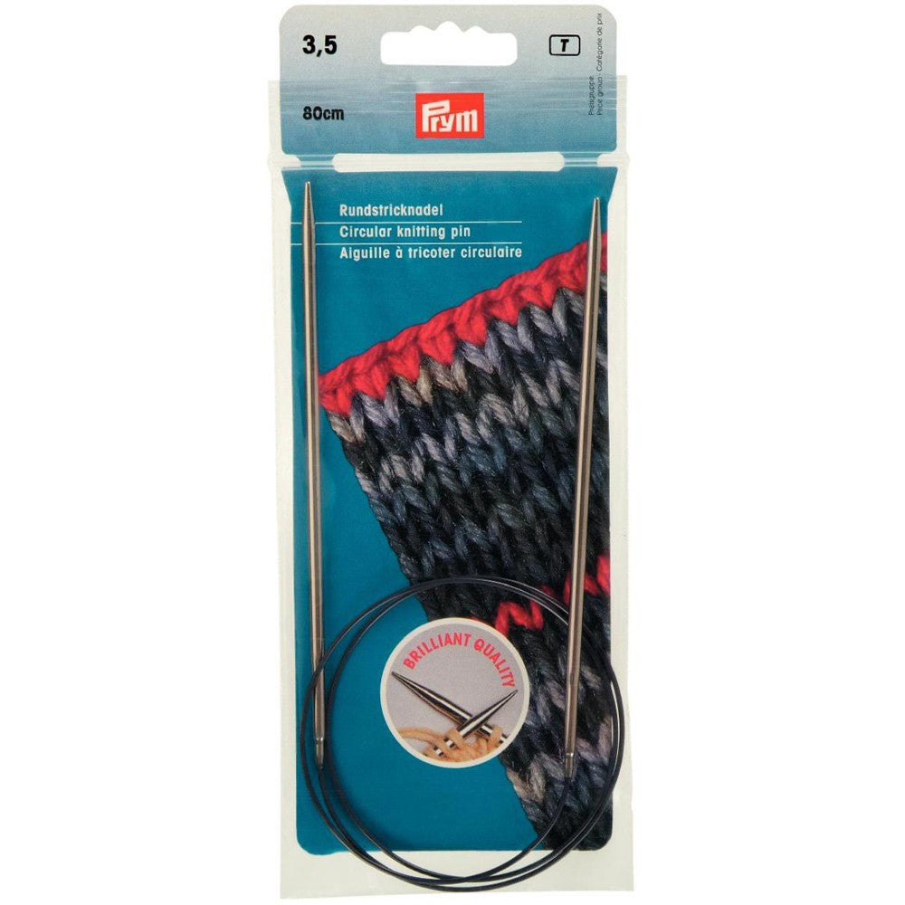 PRYM 3.5 mm 80 cm Brass Circular Knitting Needle - 212134