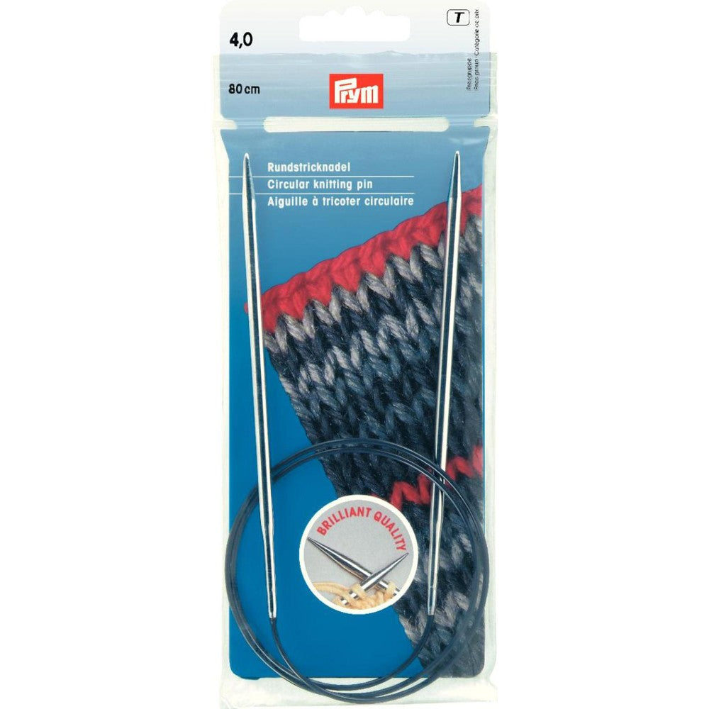 PRYM 4 mm 80 cm Brass Circular Knitting Needle - 212144