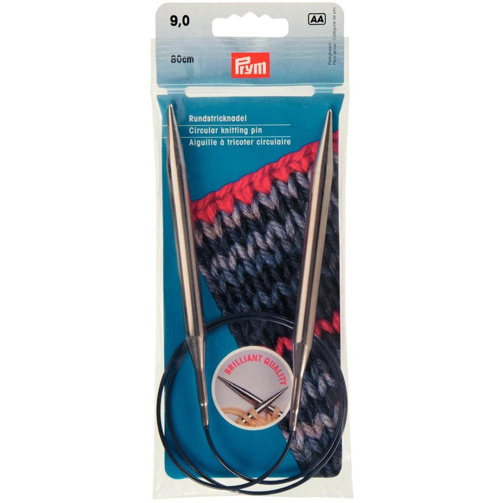 PRYM 9 mm 80 cm Brass Circular Knitting Needle - 212224