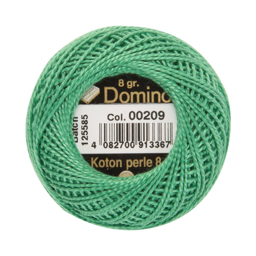Domino Cotton Perle Size 8 Embroidery Thread (8 g), Green - 4598008-00209