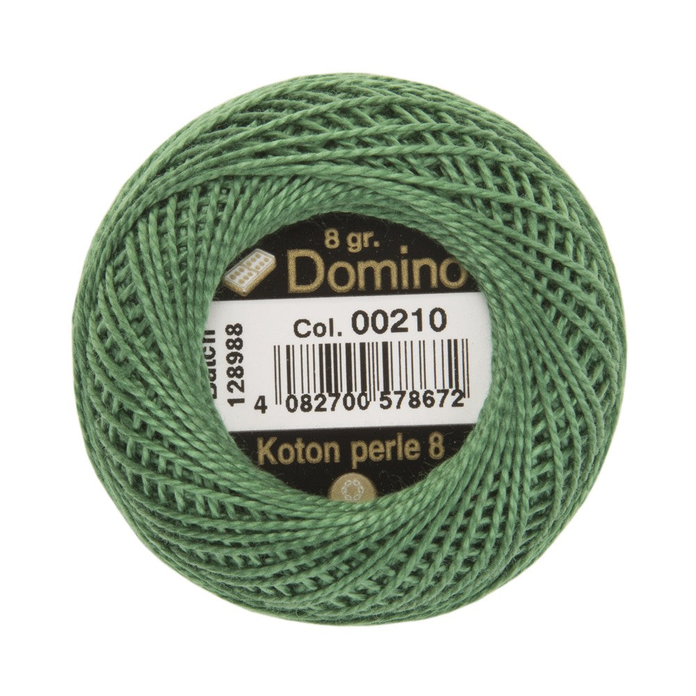 Domino Cotton Perle Size 8 Embroidery Thread (8 g), Green - 4598008-00210