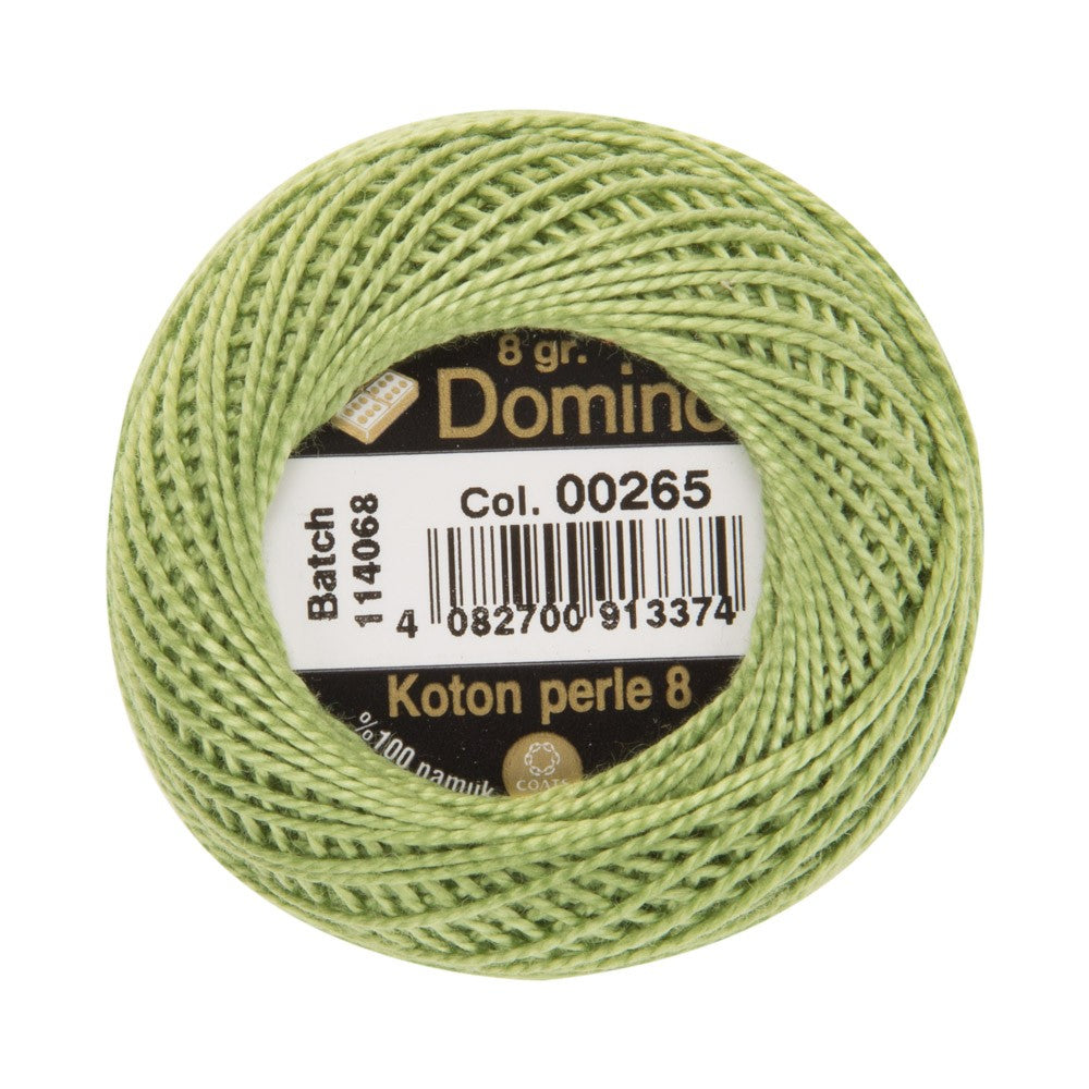 Domino Cotton Perle Size 8 Embroidery Thread (8 g), Green - 4598008-00265