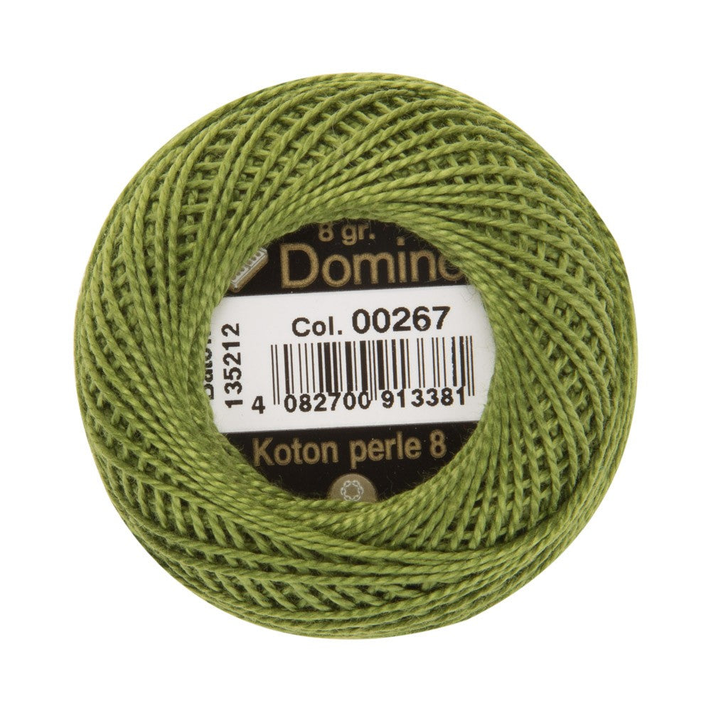 Domino Cotton Perle Size 8 Embroidery Thread (8 g), Green - 4598008-00267