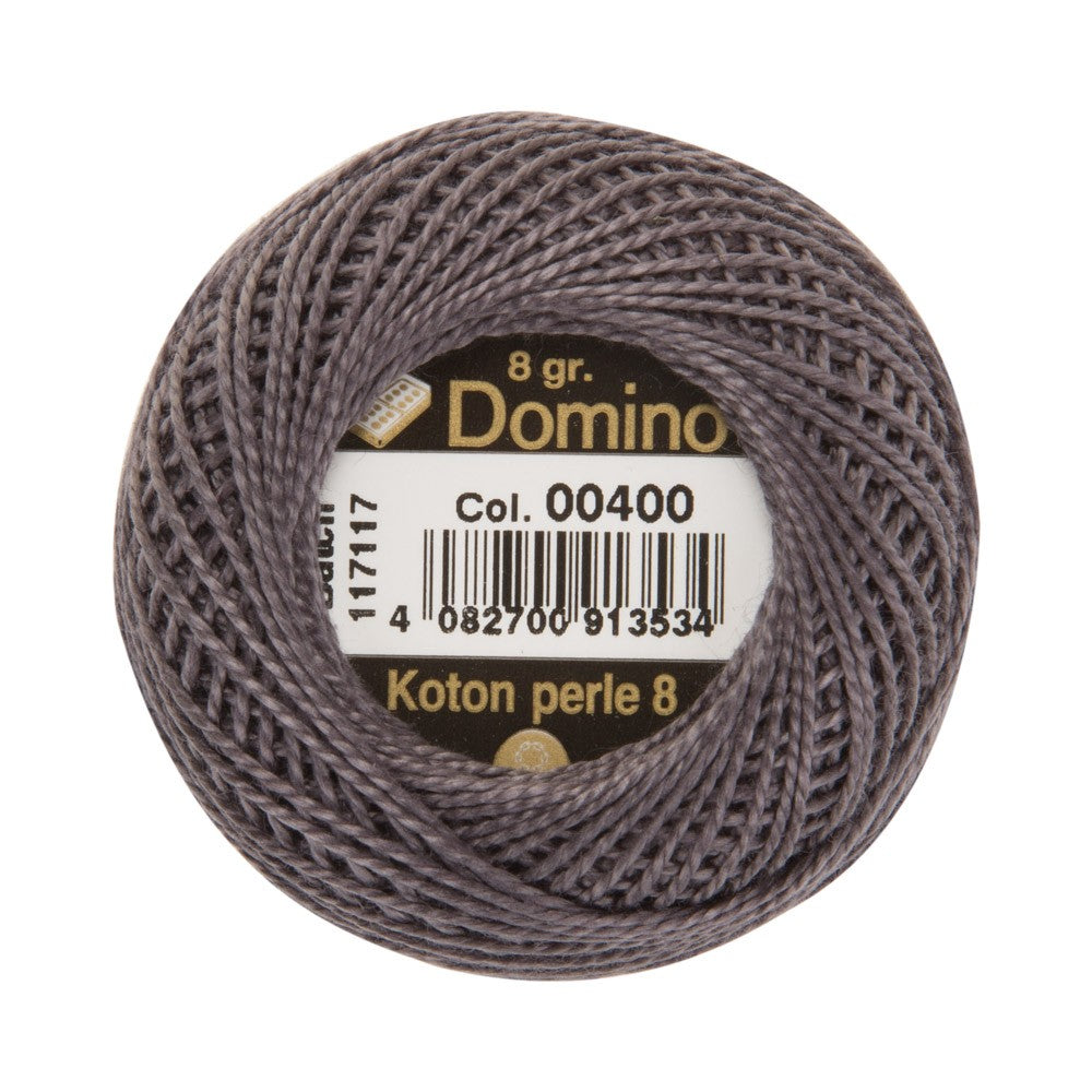 Domino Cotton Perle Size 8 Embroidery Thread (8 g), Grey - 4598008-00400
