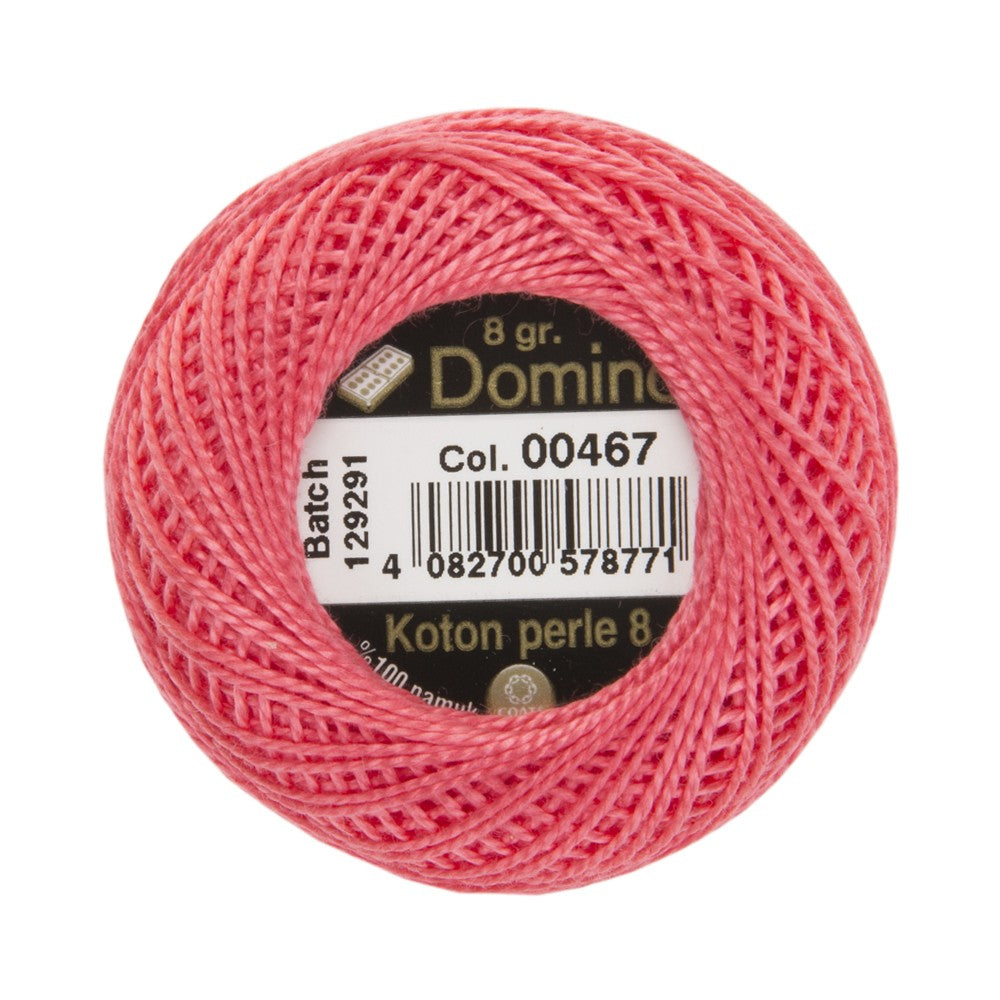 Domino Cotton Perle Size 8 Embroidery Thread (8 g), Pink - 4598008-00467